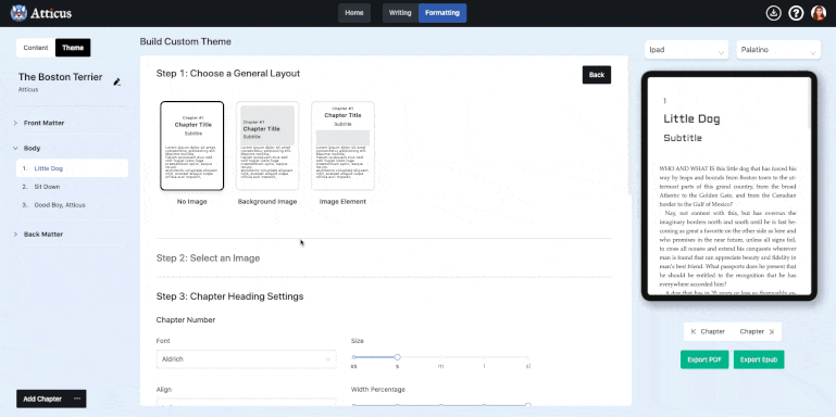 theme builder in atticus