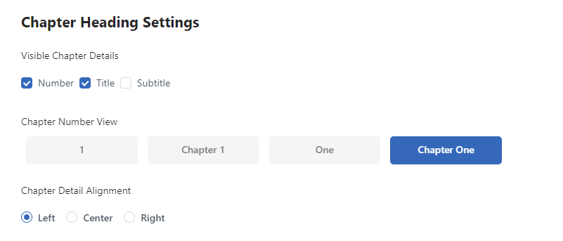 chapter heading settings in atticus