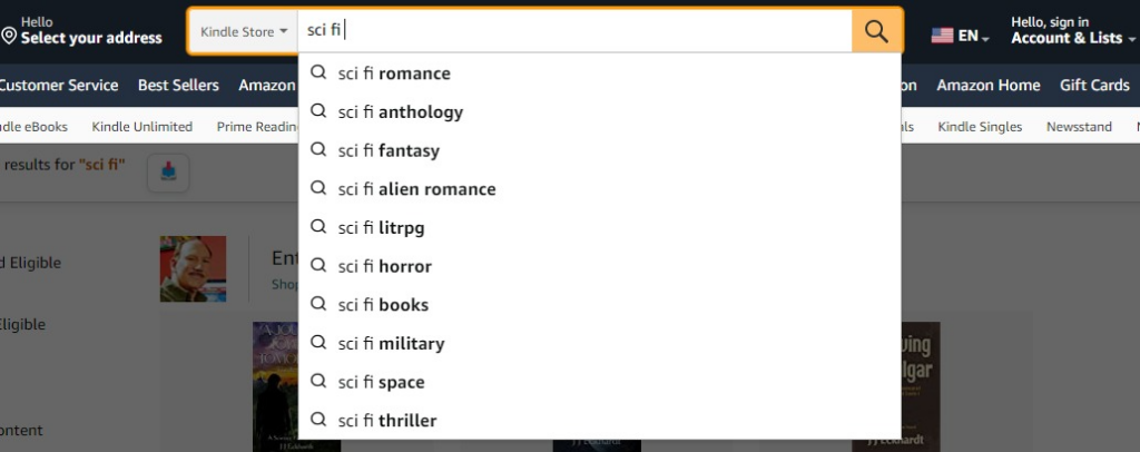 looking up keywords in amazon