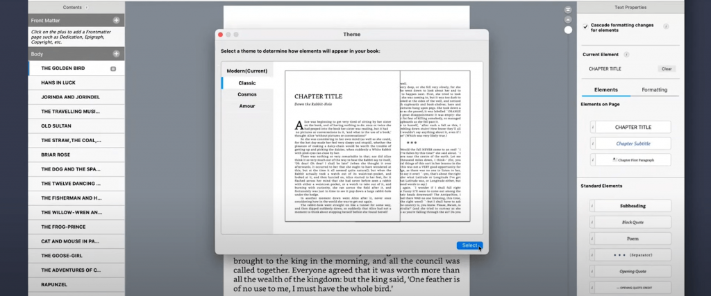 themes in kindle create